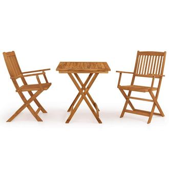 Berkfield Home 3 Piece Folding Garden Dining Set Solid Acacia Wood in Brown