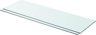 vidaXL Shelves 2 pcs Panel Glass Clear 80x25 cm vidaXL