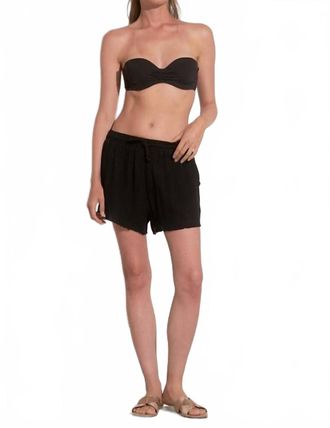 Elan Frayed Edge Resort Shorts In Black