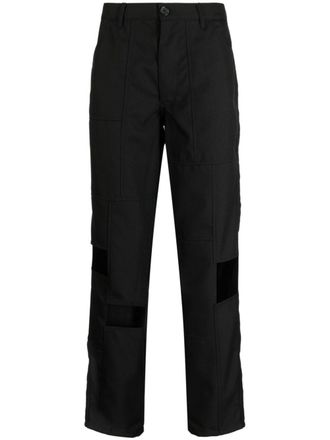 Comme Des Gar&ccedil;ons panelled cut-out cropped trousers - Black