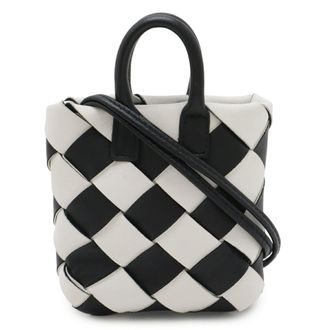 Bottega Veneta Black White Leather Pouch (Pre-Owned)