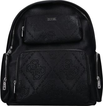 Guess Boston Rugzak - Heren - Rugzakken - Zwart - ONE Size - Leer - Tassen