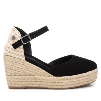 Xti Womens Wedge Espadrilles Sandal In Black