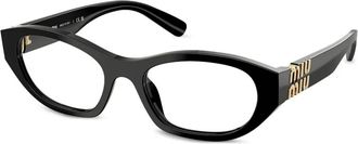 Miu Miu Eyewear logo-plaque glasses - Black