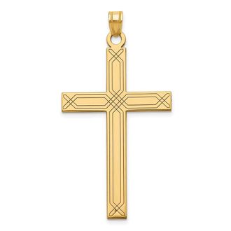 Diamond2Deal 14k Yellow Gold Cross Pendant