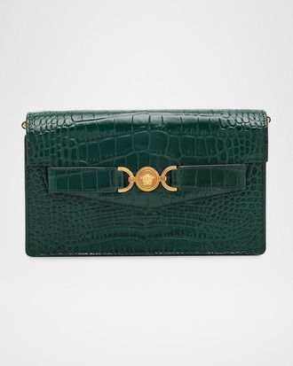 Versace Jeans Couture Medusa 95 Croc-Effect Clutch Bag
