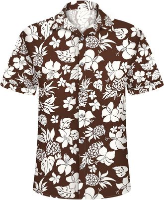 Generic Bowling Shirts for Men Havaiian Vintage Button Down Short Sleeve Casual Big and Tall T-Shirts Printed Graphic Tropical Shirt
