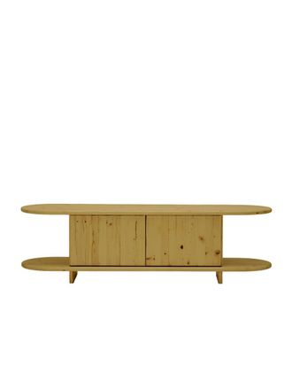 Hannun Muebles de tv de madera de abeto en color natural, 150cm