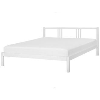 Beliani Beliani - Cama De Madera De Pino Blanca 180 X 200 Cm Con Somier Estilo Escandinavo Vannes