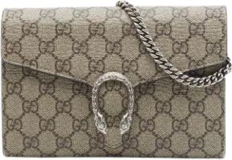 Gucci Pre-owned Wallet on Chain - Dames - Pre-owned - Beige - Maat: ONE Size Zijde