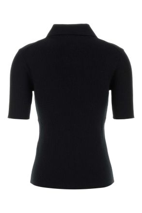 Jil Sander Womens Black Wool Polo Shirt Lana Vergine