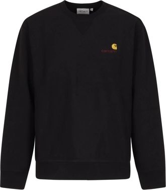 Carhartt Work in Progress American Script Sweatshirt - Heren - Sweatshirts - Zwart - S - Katoen - Hoodies & sweatvesten