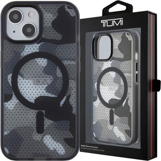 OEM Funda R&iacute;gida Tumi Tuhmp15stcamk Para Iphone 15/14/136.1, Color Negro/negro, Con Estampado De Camuflaje Mate Y Magsafe