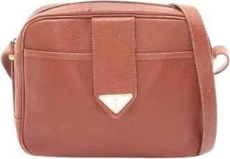 Saint Laurent Pre-owned Cross Body Bags, female, Brown, Size: ONE SIZE Pre-owned Paris Leather Shoulder Bag
