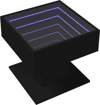 vidaXL Coffee Table with led Black 50x50x45 cm Engineered Wood Vidaxl