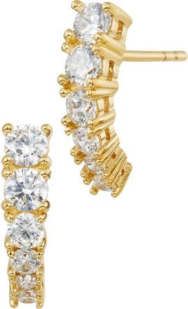 Savvy Cie Jewels Cubic Zirconia Arched Stud Earrings in Yellow at Nordstrom Rack