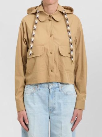 Moncler hooded cotton blend jacket shirt