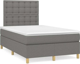 vidaXL Cama Box Spring Con Colch&oacute;n Tela Gris Oscuro 120x190 Cm Vidaxl