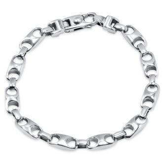 Pompeii3 Mens Rectangle Mariner Link 14k Gold (29gram) or Platinum (47gram) 6.5mm Bracelet 8