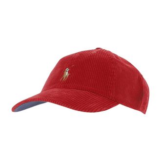 Polo Ralph Lauren Accessoires, Heren, Rood, ONE Size, Katoen, Stretch Cotton Velvet Baseball Cap
