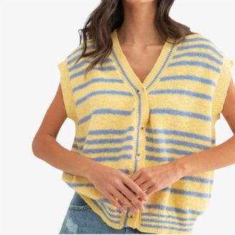 Wishlist Sunny Sweater Vest In Yellow
