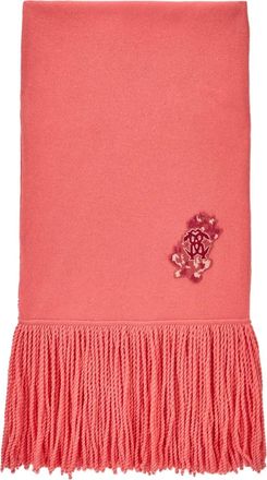 Roberto Cavalli Sciarpa con frange e logo - Rosa