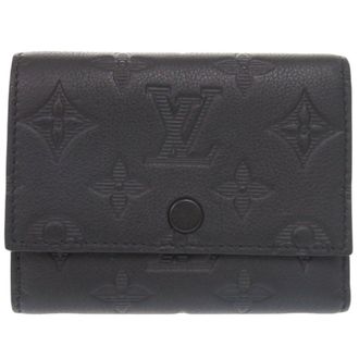 Louis Vuitton Black Monogram Shadow Leather Wallet (Tri-Fold) (Pre-Owned)