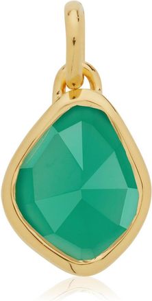 Monica Vinader Gold Siren Small Nugget Pendant Charm Green Onyx