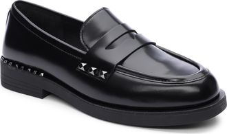Ash Whisper Studs Leather Loafer in Black at Nordstrom, Size 10Us