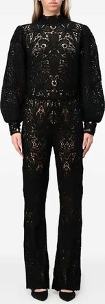 Twin-Set lace high-neck jumpsuit - Black