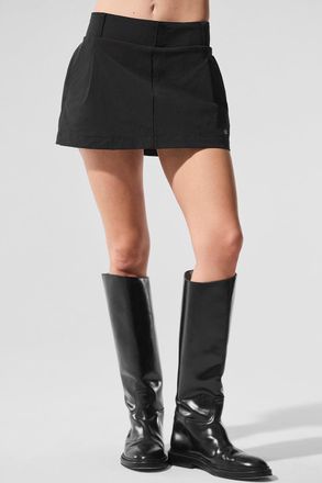 Alo | Fan Club Mini Skirt in Black, Size: Large