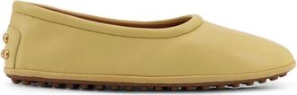 Tod's Leren Ballerina met Gomminos Detail op de Achterkant - Dames - Ballerinas - Geel - 36 EU - Leer - Schoenen