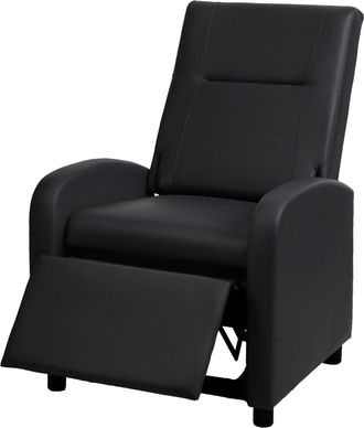 Hhg Hhg - Nunca Usado] Sill&oacute;n Tv 660, Sill&oacute;n Reclinable Reclinable, Imitaci&oacute;n Cuero Plegable 99x70x75cm, Negro