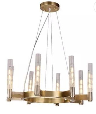 OEM Ordo 65 Cm - L&aacute;mpara De Ara&ntilde;a Moderna Con Tubos De Cristal Dorado
