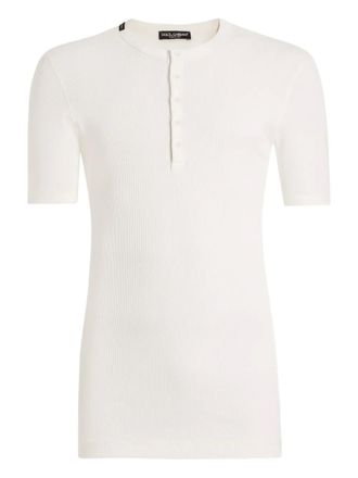 Dolce & Gabbana Serafino cotton T-shirt - White