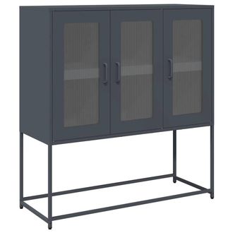 Berkfield Home Sideboard Anthracite 100.5x39x107 cm Cold-rolled Steel in Charcoal