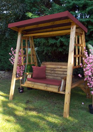 Charles Taylor Trading Dorset Two Seater Swing Burgundy in Brown