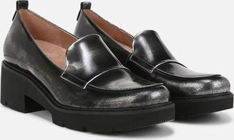 Naturalizer Womens Naturalizer Darry Flats Black Silver Leather Loafer Shoes GAL1396