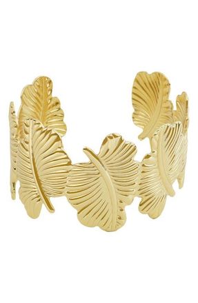 Panacea Leaf Cuff Bracelet in Gold at Nordstrom