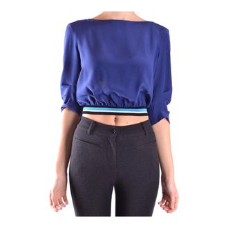 Prada Overhemden, Dames, Blauw, M, Feminine en Stijlvolle Zomertop