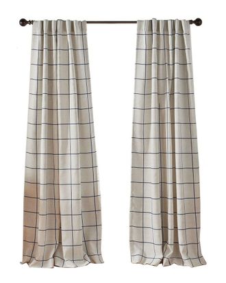 Elrene Brighton Windowpane Plaid Blackout Window Curtain