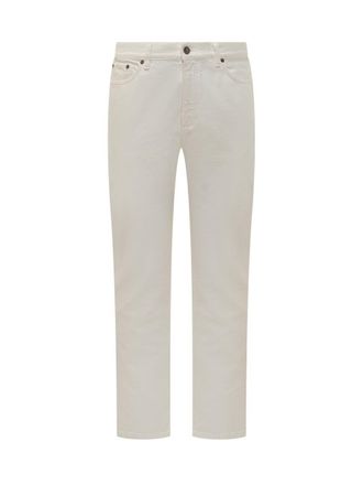 Ermenegildo Zegna Zegna Ivory Cotton Five Pocket Trousers