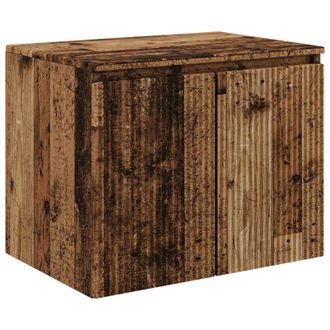 vidaXL Mueble De Ba&ntilde;o Montado En La Pared Madera Envejecida Vidaxl