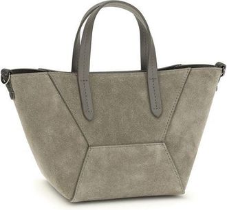 Brunello Cucinelli Womens Brown Calf Leather Bos Taurus Shoulder Bag