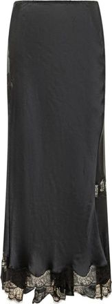 Isabel Marant Alexandra-GD Rok - Dames - Midirokken - Zwart - S - Satijn - Rokken