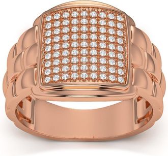 Pompeii3 1/4Ct Pave Diamond Mens Wide Ring Lab Grown in White, Yellow, or Rose Gold
