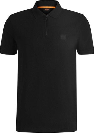 HUGO BOSS Polo met kwartrits en logo voor heren (Zwart)