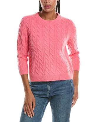 N.Peal N. PEAL Emilia Cable Round Neck 100% Cashmere Sweater
