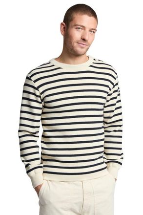 Armor Lux Armor Lux Mens Pull Marin Ray&eacute; Foue Jumper, Nature/Rich Navy, XX-Large