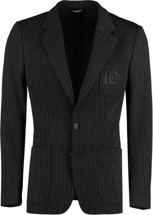 Dolce & Gabbana Portofino Pinstripe Blazer - Heren - Blazers - Zwart - S - Leer - Jassen